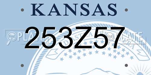 253Z57 Kansas License Plate
