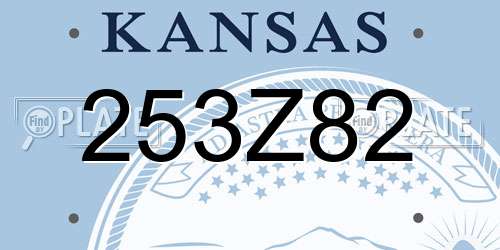 253Z82 Kansas License Plate