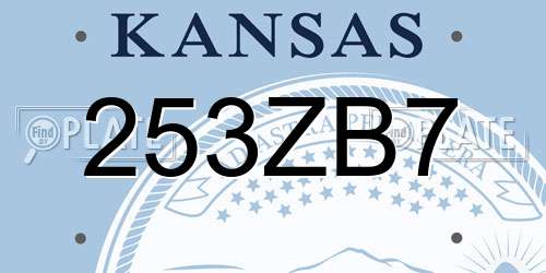 253ZB7 Kansas License Plate