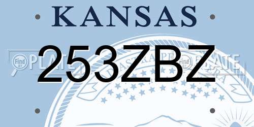 253ZBZ Kansas License Plate
