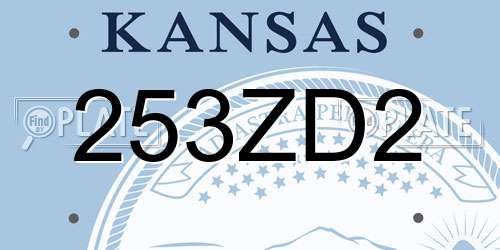 253ZD2 Kansas License Plate