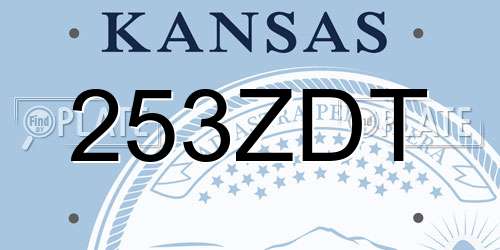 253ZDT Kansas License Plate