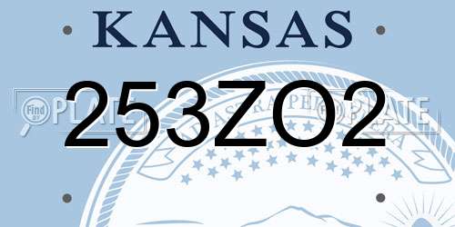253ZO2 Kansas License Plate