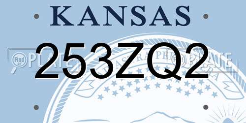 253ZQ2 Kansas License Plate