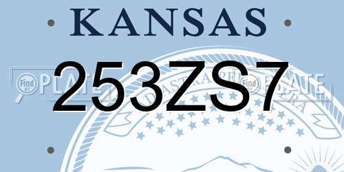 253ZS7 Kansas License Plate