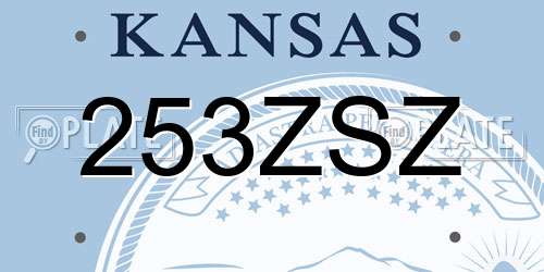 253ZSZ Kansas License Plate