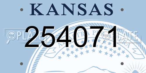 254071 Kansas License Plate
