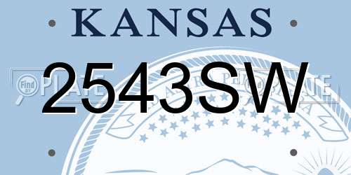 2543SW Kansas License Plate