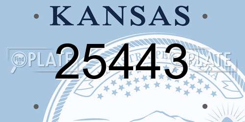 25443 Kansas License Plate