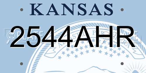 2544AHR Kansas License Plate