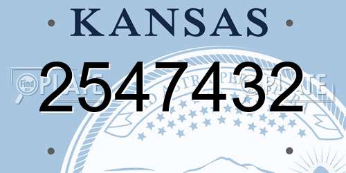 2547432 Kansas License Plate