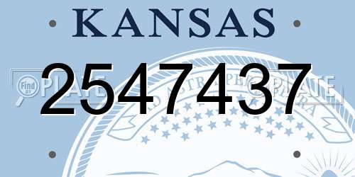 2547437 Kansas License Plate