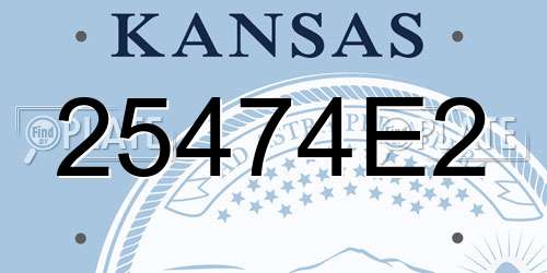 25474E2 Kansas License Plate