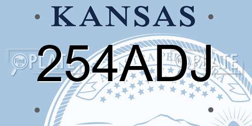 254ADJ Kansas License Plate