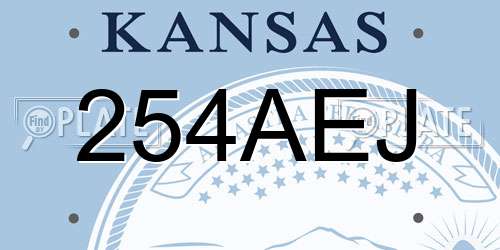 254AEJ Kansas License Plate