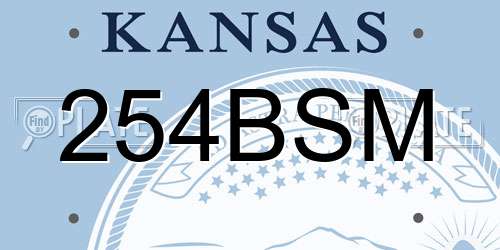 254BSM Kansas License Plate