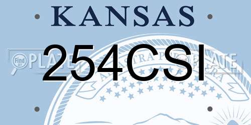 254CSI Kansas License Plate