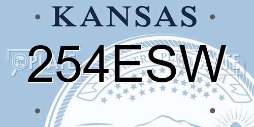 254ESW Kansas License Plate