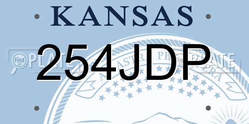 254JDP Kansas License Plate