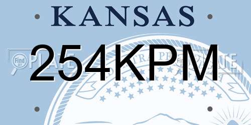 254KPM Kansas License Plate