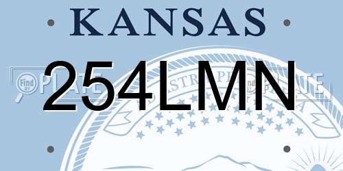 254LMN Kansas License Plate