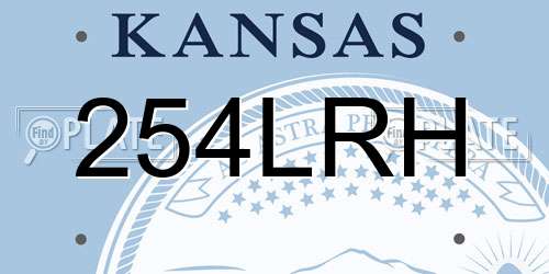 254LRH Kansas License Plate
