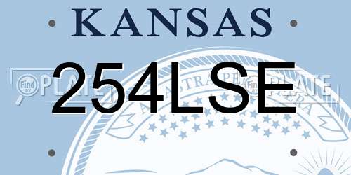 254LSE Kansas License Plate
