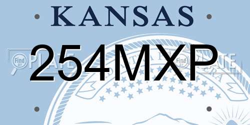 254MXP Kansas License Plate