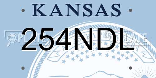 254NDL Kansas License Plate