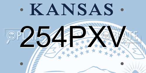 254PXV Kansas License Plate