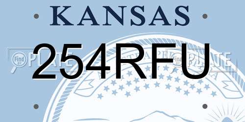 254RFU Kansas License Plate