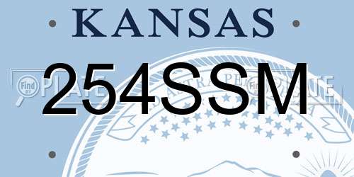 254SSM Kansas License Plate