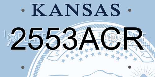 2553ACR Kansas License Plate