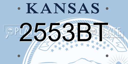 2553BT Kansas License Plate
