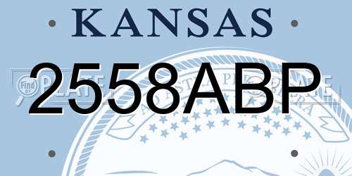 2558ABP Kansas License Plate