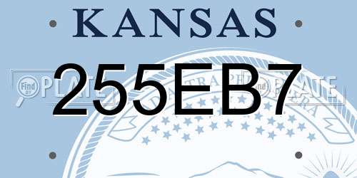 255EB7 Kansas License Plate