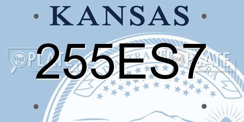 255ES7 Kansas License Plate