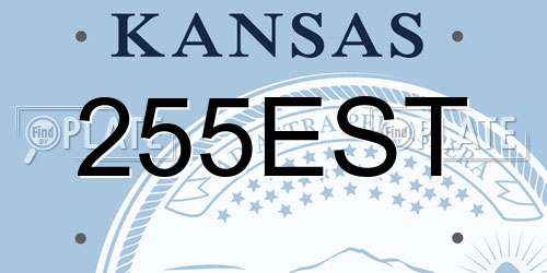 255EST Kansas License Plate