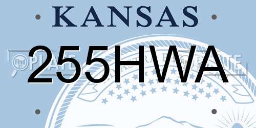 255HWA Kansas License Plate