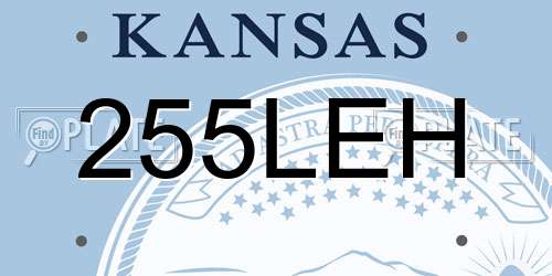 255LEH Kansas License Plate