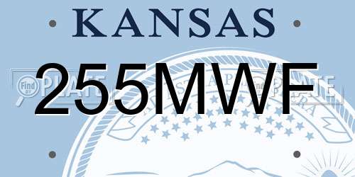 255MWF Kansas License Plate