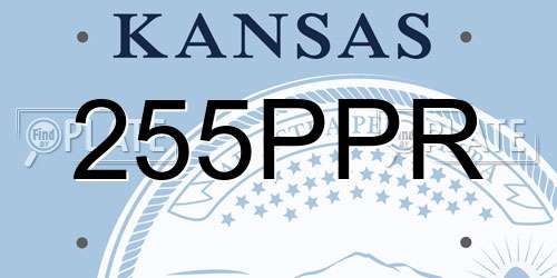 255PPR Kansas License Plate