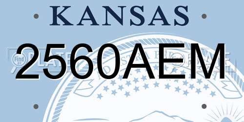 2560AEM Kansas License Plate