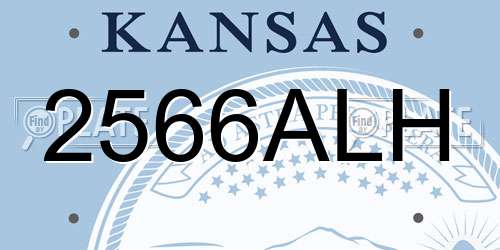 2566ALH Kansas License Plate
