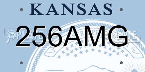 256AMG Kansas License Plate