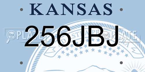 256JBJ Kansas License Plate