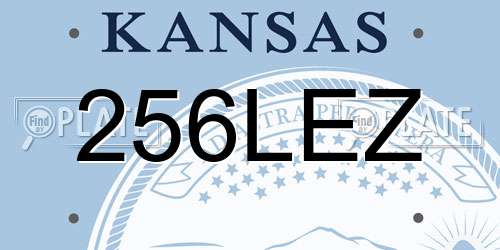 256LEZ Kansas License Plate