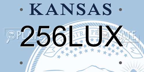 256LUX Kansas License Plate