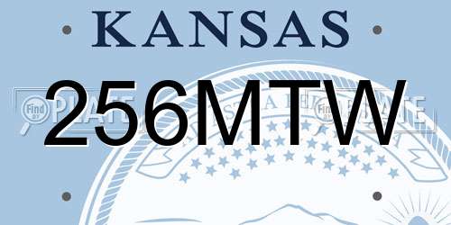 256MTW Kansas License Plate