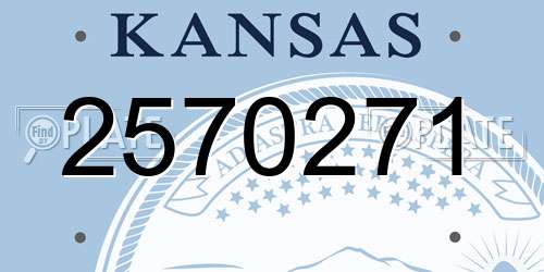 2570271 Kansas License Plate